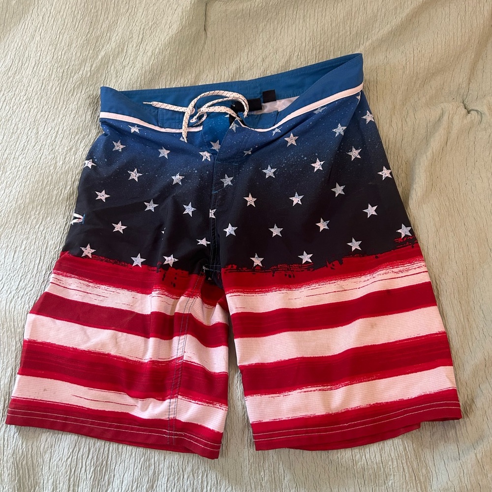 Burnside Blue and White Star Shorts